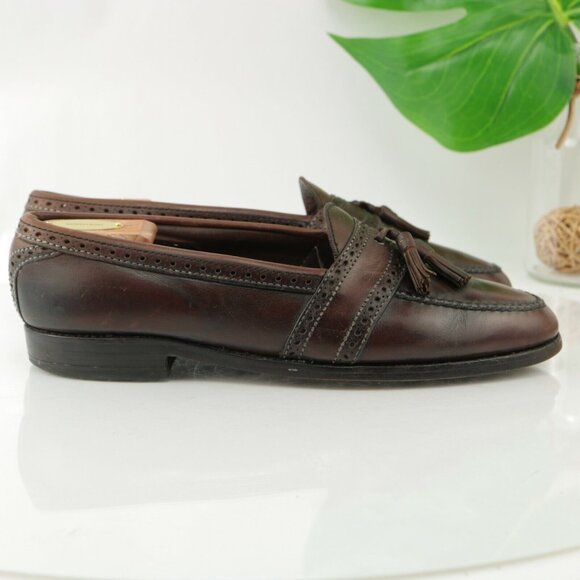 Allen Edmonds Mens Harvard Loafer Size 9.5 B Brown Leather Tassel Slip On Shoe - Picture 4 of 12